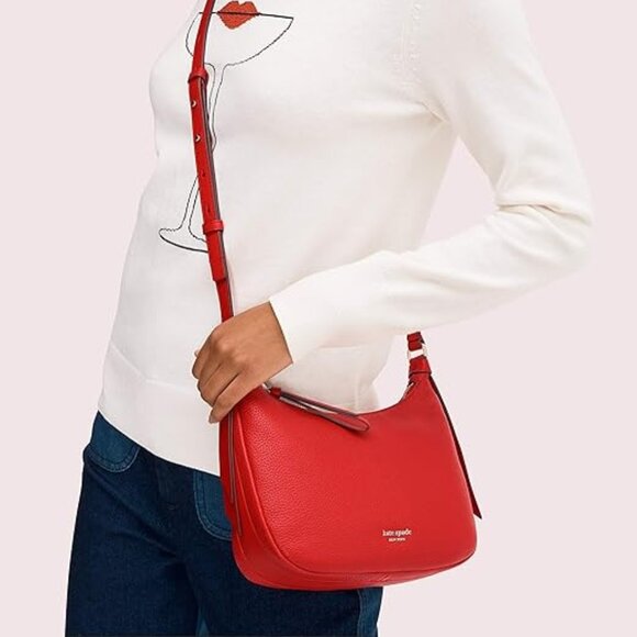 Kate Spade New York Lake Medium Leather Crossbody Purse - Hot Chili - Picture 1 of 5